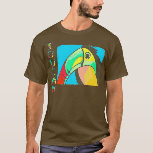 Camiseta Toucan artístico con texto TOUCAN vertical