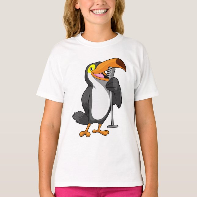 Camiseta Toucan en la música con micrófono (Anverso)