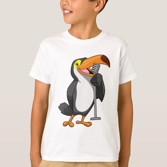 Camiseta Toucan en la música con micrófono (Anverso)