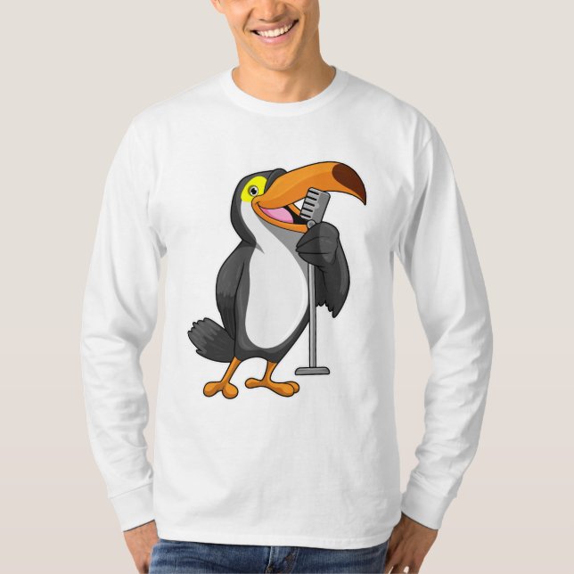 Camiseta Toucan en la música con micrófono (Anverso)