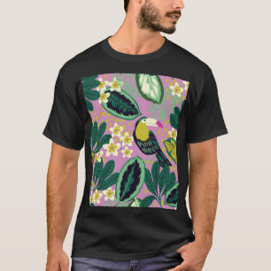 Camiseta Toucanes tropicales: Patrón de flores