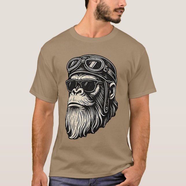 Camiseta Touch My Beard andell Me Im Pretty Funny Monkey Sa (Anverso)
