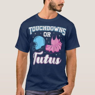 Camiseta Touchdowns Or Tutus Funny Gender Reveal Blue Or Pi
