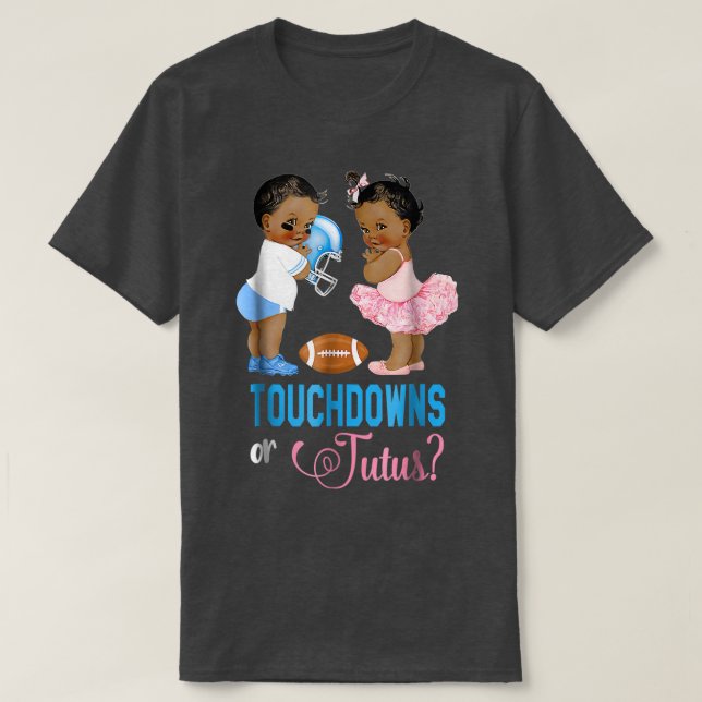 Camiseta Touchdowns or Tutus Gender Reveal Party  (Diseño del anverso)