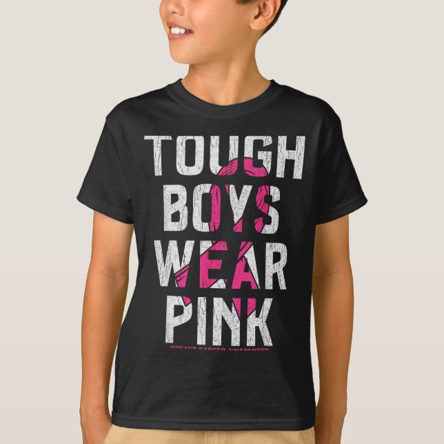 Camiseta Tough Boys Wear Nk Breast Cancer Awareness Shirts  (Anverso)