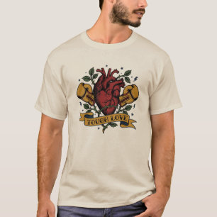 Camiseta Tough Love Boxeo Corazón Tatuaje Flash Fuerte 