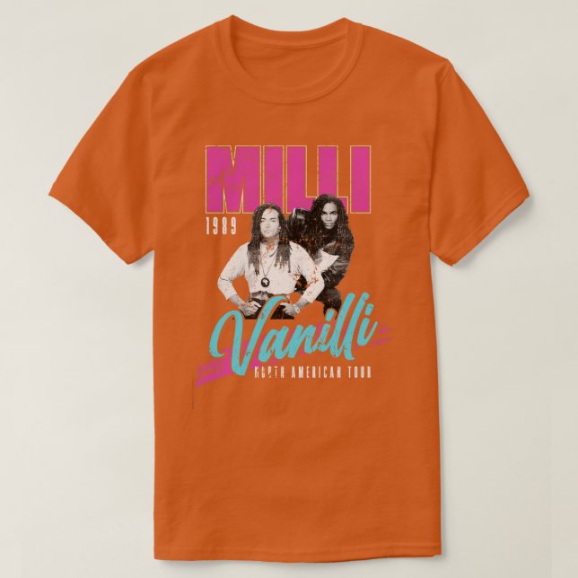 Camiseta Tour de Concierto Milli Vanilli 1989 (Diseño del anverso)