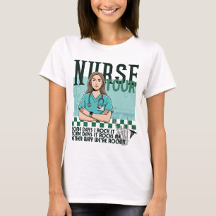 Camiseta Tour de enfermera retro, vida de enfermera trendy,