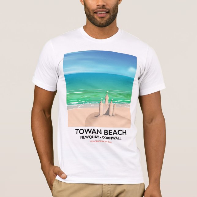 Camiseta Towan Beach - Impresión de viaje en Newquay Sandca (Anverso)