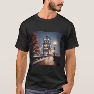 Camiseta Tower Bridge London Victorian Navidades Noche Scen