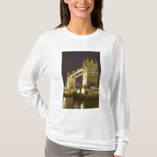 Camiseta Tower Bridge y río Támesis al anochecer, Londres,