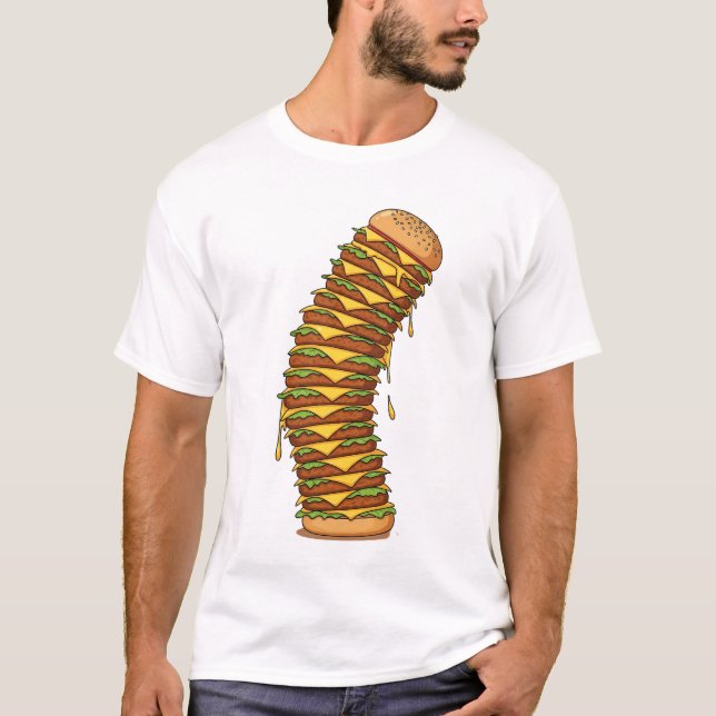 Camiseta Tower of Cheesy Madness – Exaggerated Cartoon (Anverso)