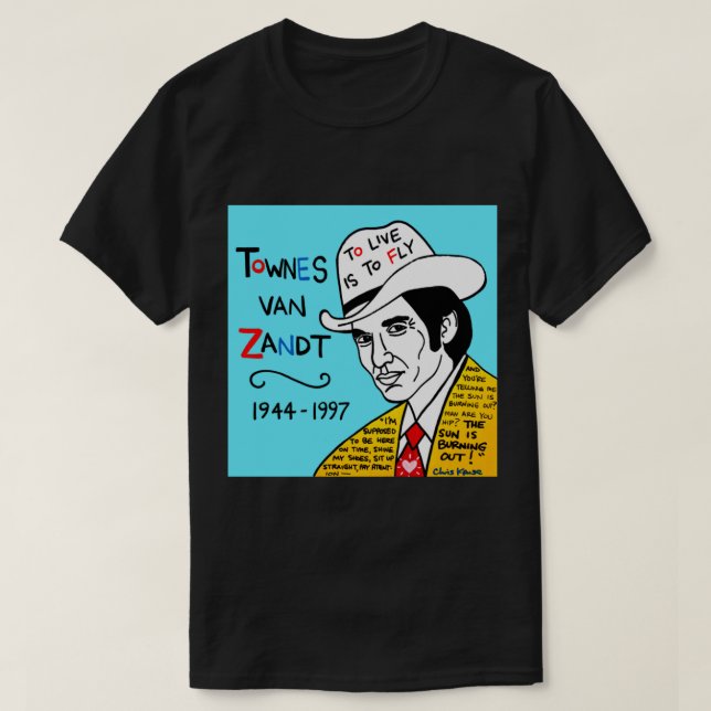 Camiseta Townes van Zandt Pop Folk Art Classic T-Shirt (Diseño del anverso)