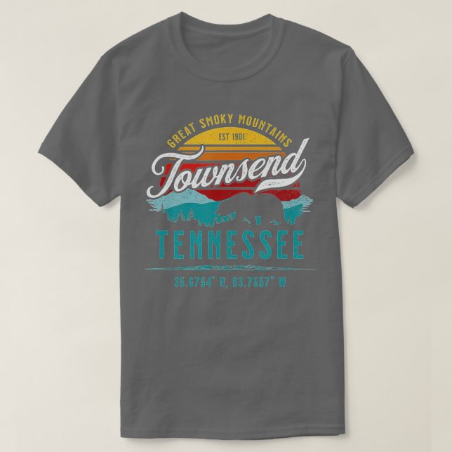 Camiseta Townsend Tennessee Retro Great Smoky Mountains Bea (Diseño del anverso)
