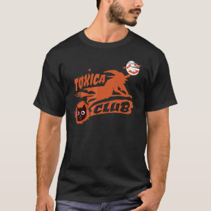 Camiseta Toxica Halloween Club Bruja Con Gato Espantoso Tox