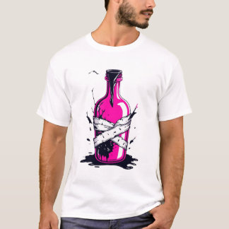 Camiseta tóxico para botellas rosas