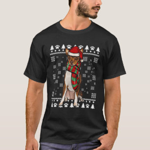 Camiseta Toy Fox Terrier Dog Santa Hat Xmas Navidades feos
