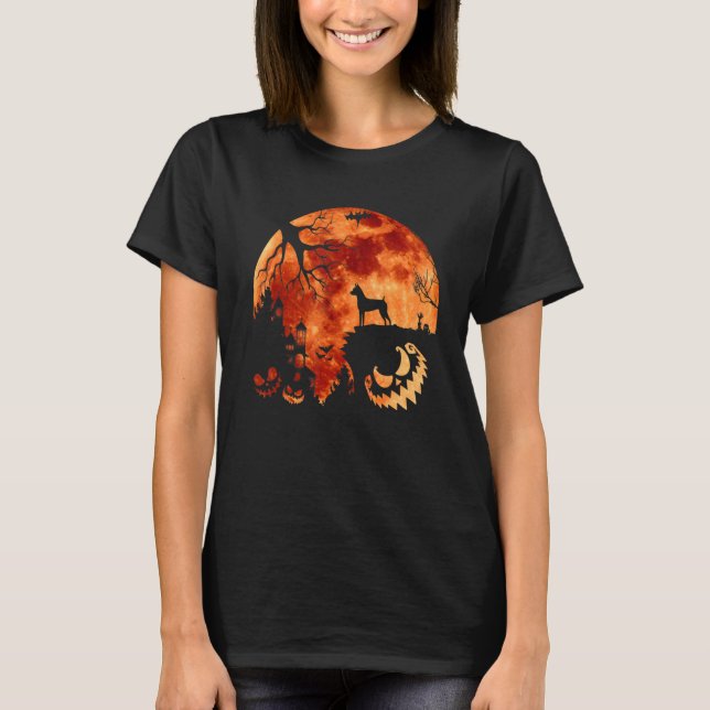 Camiseta Toy Fox Terrier Y Moon Halloween Disstuve Calabaza (Anverso)