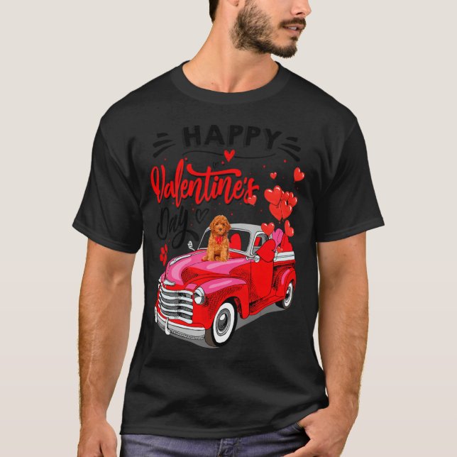 Camiseta Toy Odle Heart Red Truck Happy Valentine Day Dog  (Anverso)