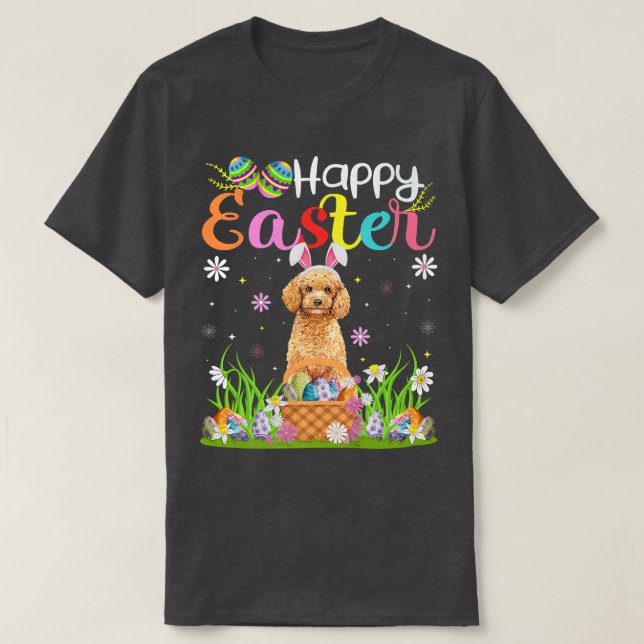 Camiseta Toy Poodle Dog Bunny Egt Hunt Funny Toy Poodle Hap (Diseño del anverso)
