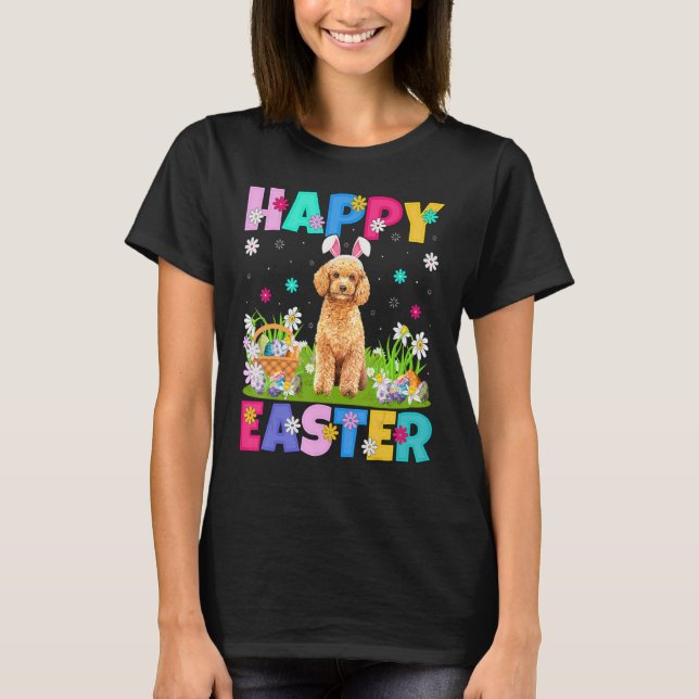 Camiseta Toy Poodle Dog Happy Easter Bunny Toy Poodle Easte (Anverso)