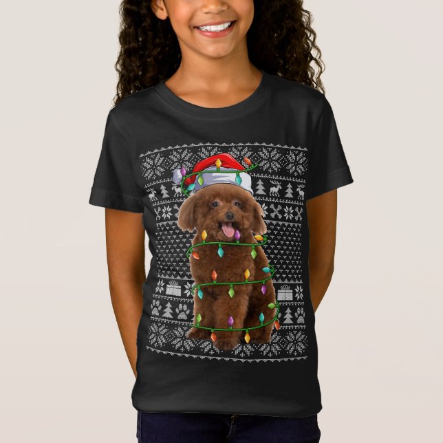 Camiseta Toy Poodle Dog Lover Santa Hat Ugly Toy Poodle Chr (Anverso)
