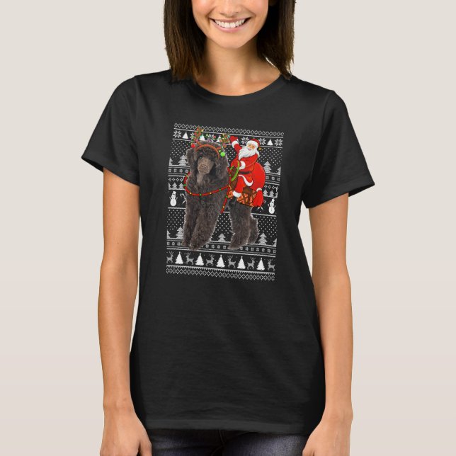 Camiseta Toy Poodle Dog Santa Riding Toy Poodle Feo Chris (Anverso)