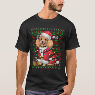 Camiseta Toy Poodle Dog Xmas Luces Fea Santa Toy Poodle C