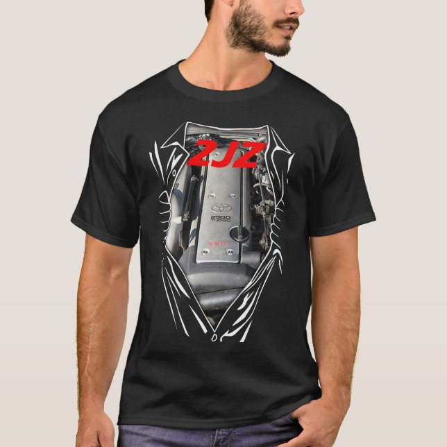 Camiseta Toyota 2JZ Motor Arte Caballo Supra Autos AWD CC (Anverso)