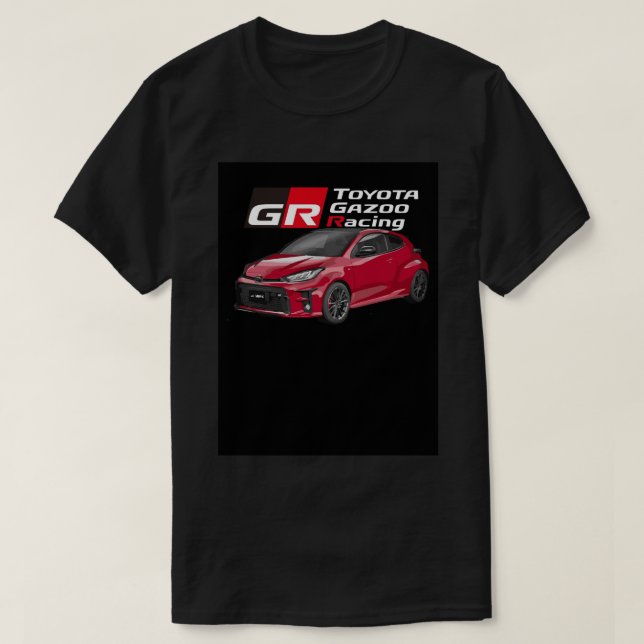Camiseta TOYOTA GR YARIS - Poster rojo de carreras de gazoo (Diseño del anverso)