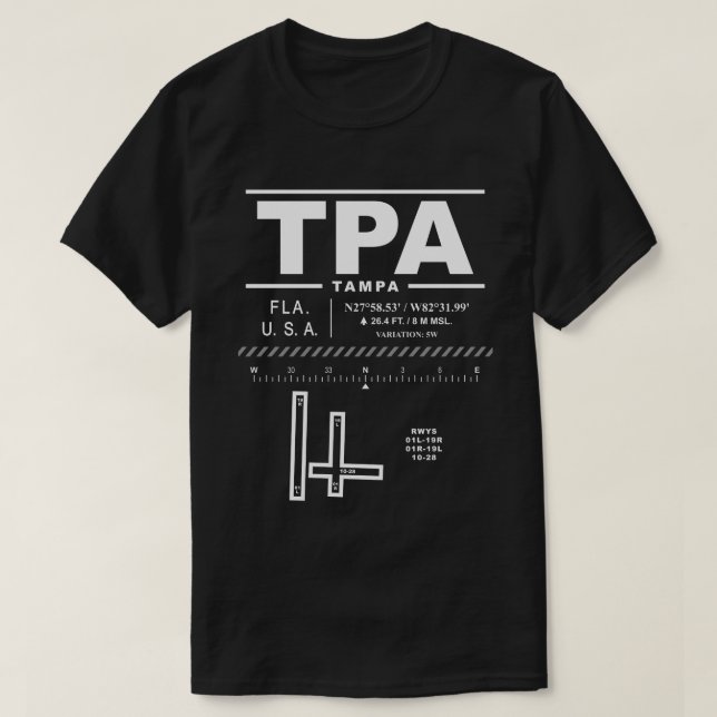 Camiseta TPA T-Shirt del Aeropuerto Internacional de Tampa (Diseño del anverso)