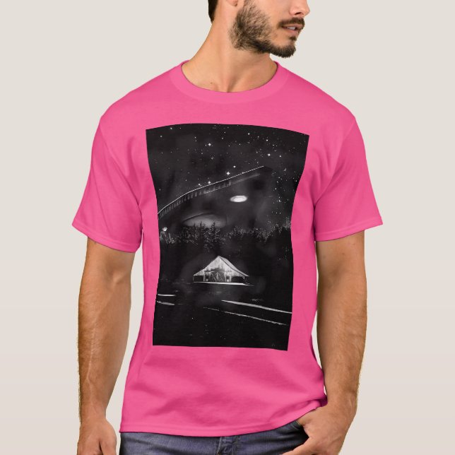 Camiseta Tr3B Artesanía Triangular Ufo Alien Encontrar Arte (Anverso)