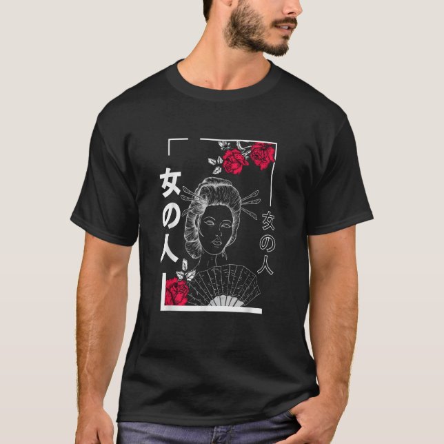Camiseta Tra estética japonesa de ropa de Gótico Geisha Pas (Anverso)