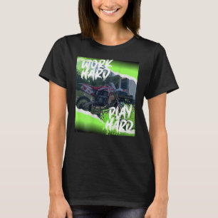Camiseta Trabaja Duro Juega Duro Moto de Cross