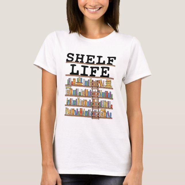 Camiseta Trabajador auxiliar de biblioteca de Shelf Life (Anverso)