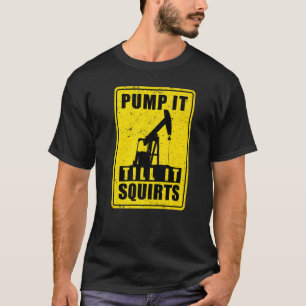 Camiseta Trabajador de campo petrolero perforando el cuello