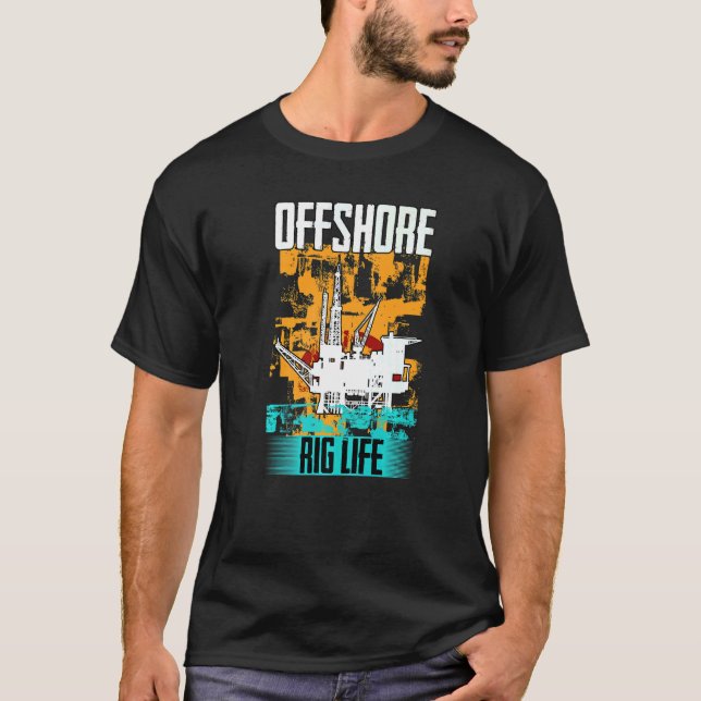 Camiseta Trabajador de campo petrolero perforando Roughneck (Anverso)