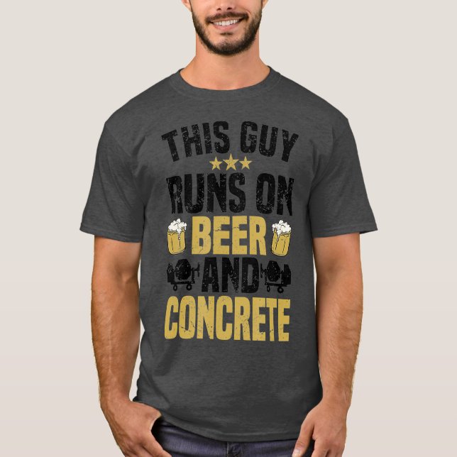 Camiseta Trabajador de construcción de cerveza de hormigón  (Anverso)
