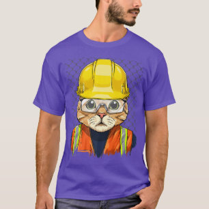 Camiseta Trabajador de construcción de gato Gatito felino 