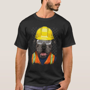 Camiseta Trabajador de Construcción Divertido Perro Pit Bul