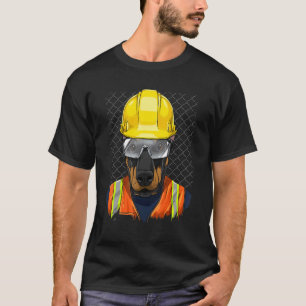 Camiseta Trabajador de Construcción Doberman Pinscher Obrer