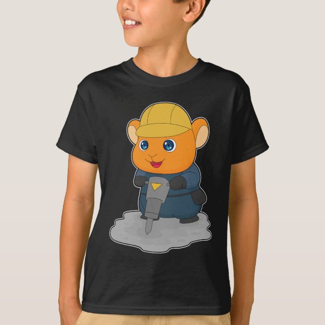 Camiseta Trabajador de la construcción de hámster Martillo  (Anverso)