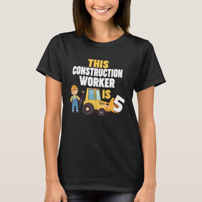 Camiseta Trabajador de la construcción Funny 5 años Quinto  (Anverso)