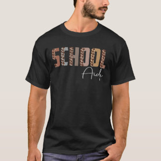 Camiseta Trabajador de la Escuela Leopard School Aide Funny