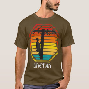 Camiseta Trabajador de la línea de camisas de Retro Lineman