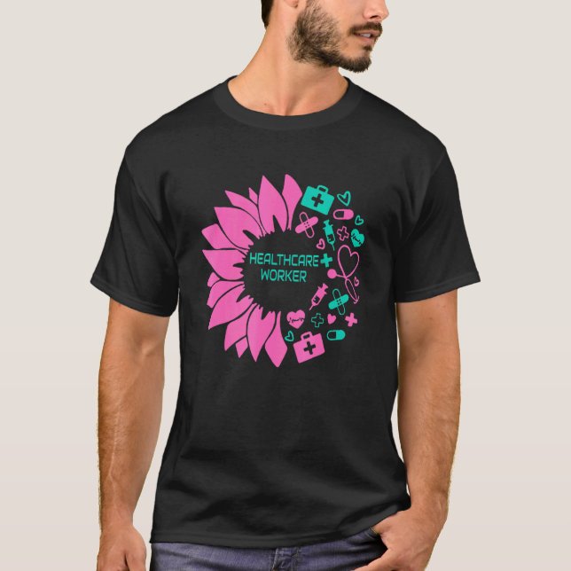 Camiseta Trabajador de la salud Enfermera de Amor de Flor S (Anverso)