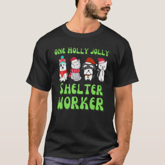 Camiseta trabajador de refugio de animales Navidad perro ga