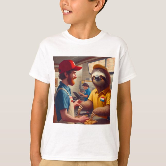 Camiseta Trabajador de Sloth Fast Food (Anverso)