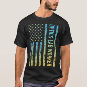Camiseta Trabajador del Laboratorio de Óptica Azul Amarillo