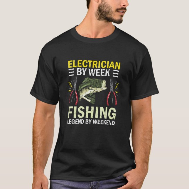Camiseta Trabajador Eléctrico Pescador Y Pescador (Anverso)
